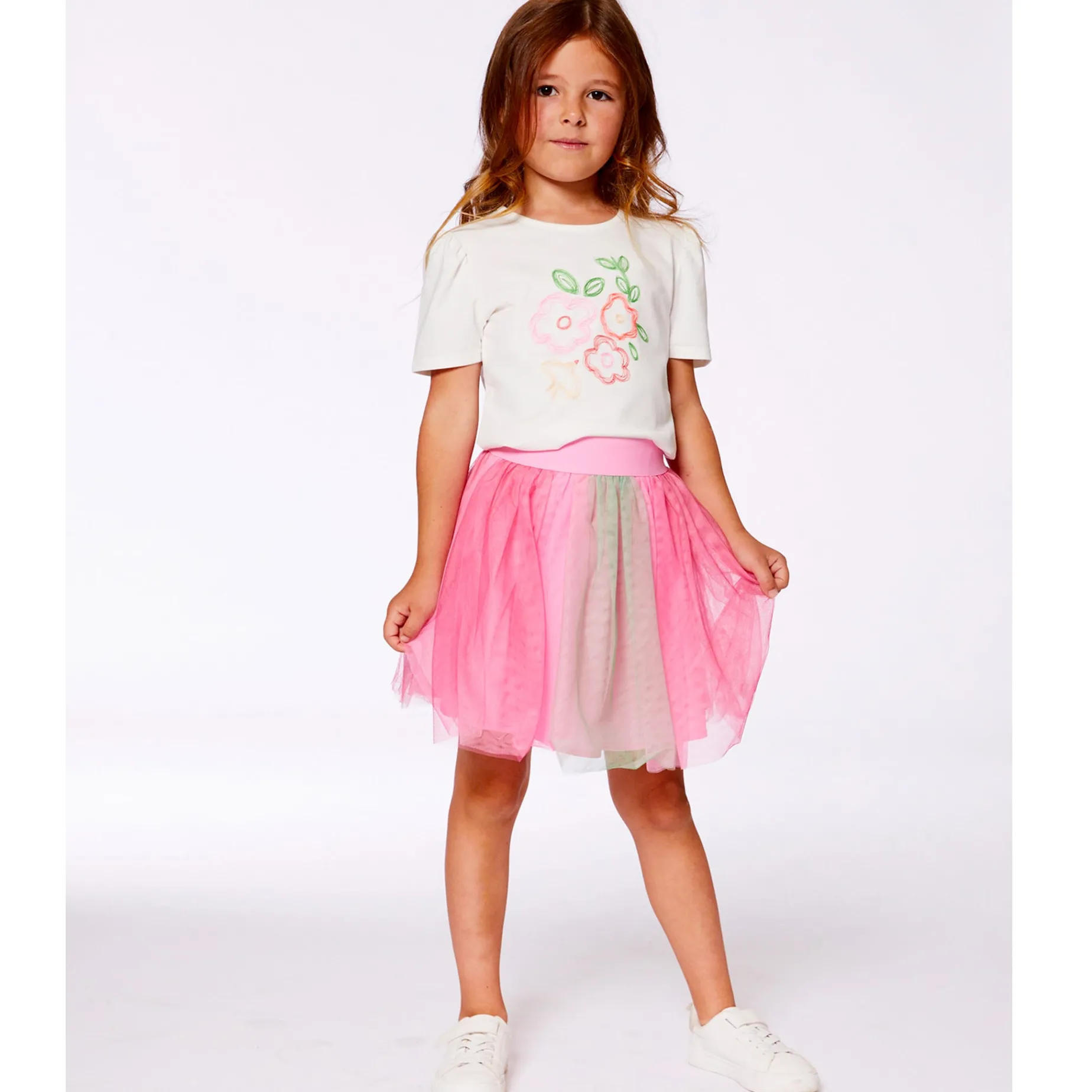 Birds Mesh Skirt 7-10y