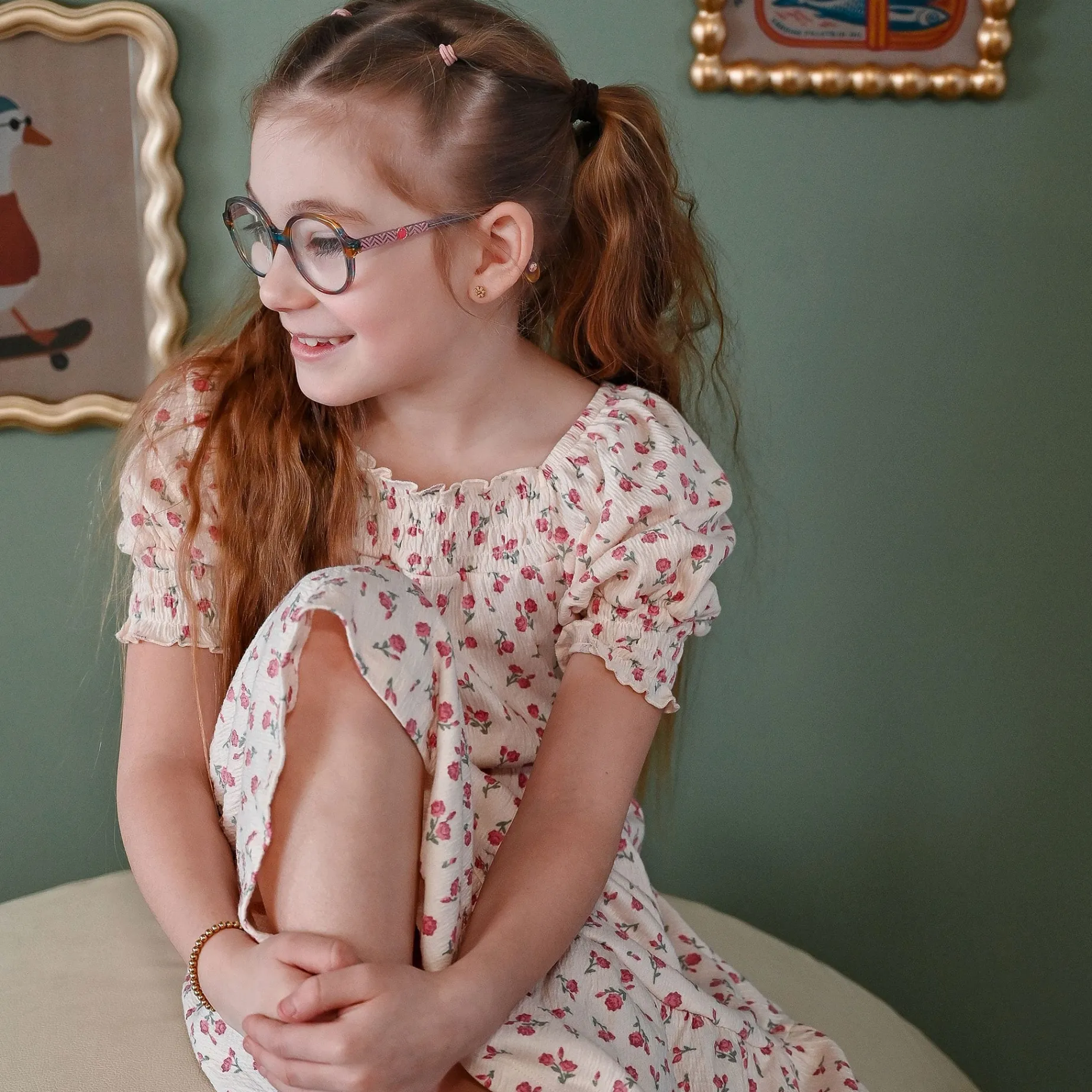 Cherries Flowers Dress 7-14