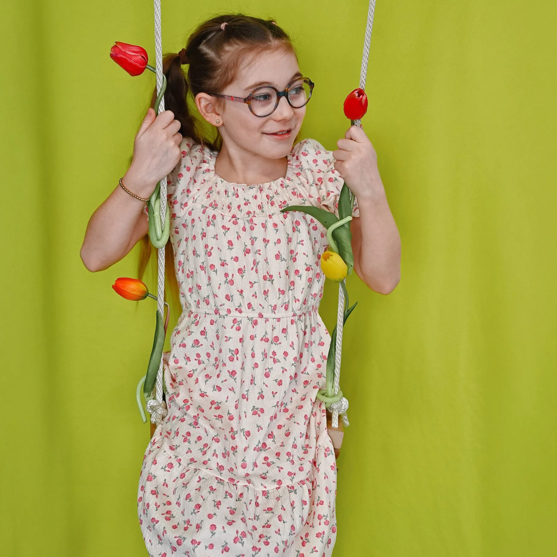 Cherries Flowers Dress 7-14