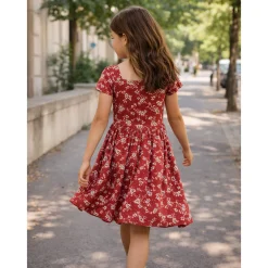 Cherries Flowers Rib Dress7-14