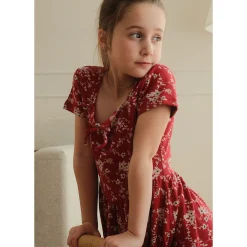 Cherries Flowers Rib Dress7-14