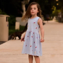 Cherry Stripe Dress 2-8y