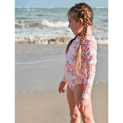 Flower Power Long Sleeves Swimsuit 2-14y