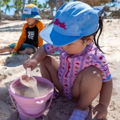 Flower Stripe Uv Swimsuit 2-10