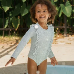 Flowers Long Sleeve UV Swimsuit 2-6y
