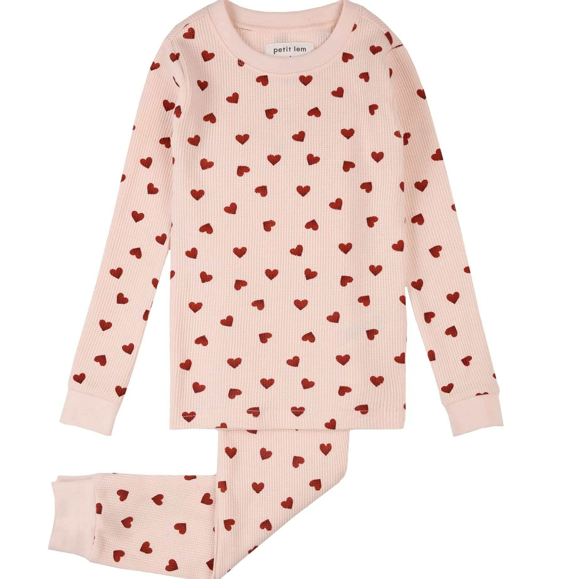 Hearts Waffle Pajamas 2-6x