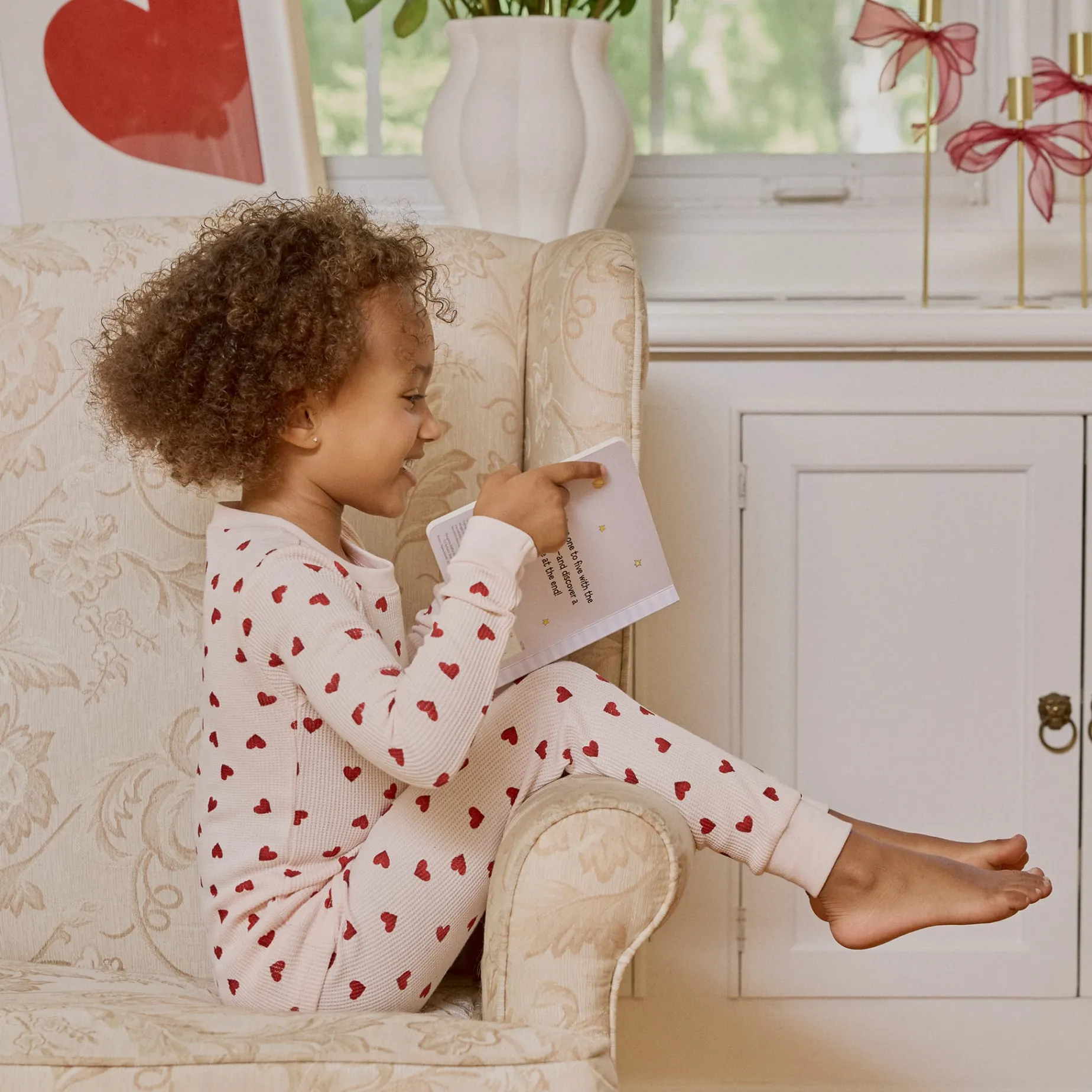 Hearts Waffle Pajamas 2-6x