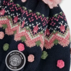 Navy Jacquard Knit Hat 2-14