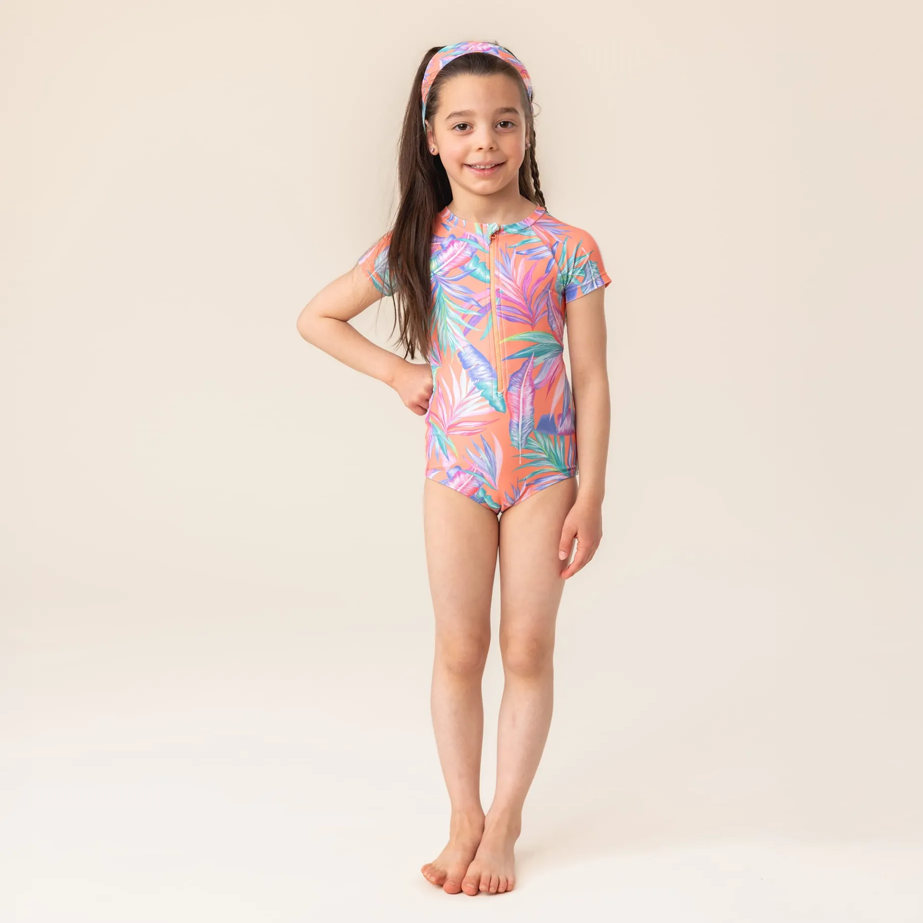 Palm Tree Uv Ss Swimsuit 2-14