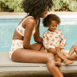 Peaches 2 Piece Long Sleeve Swimsuit 2-5y