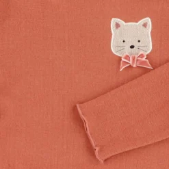 Pink Poetry Cat Turtle Neck2-8