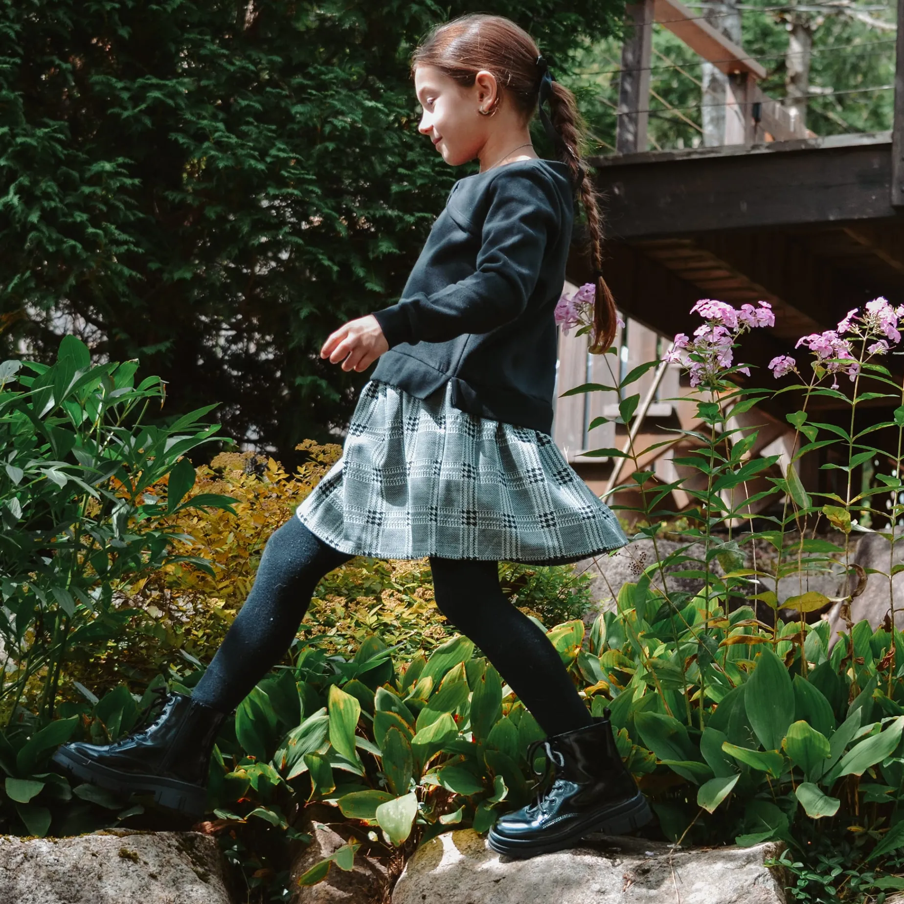 Plaid Combo Romance Dress 7-14y