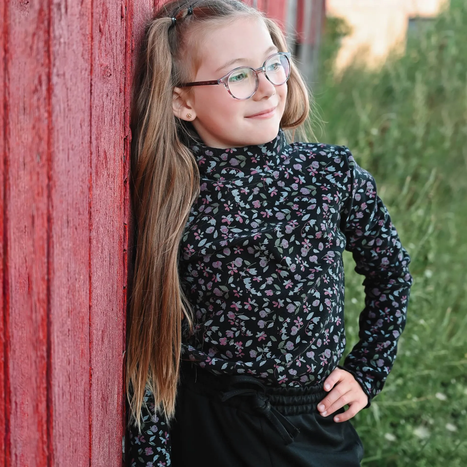 Romance Flowers Turtle Neck714