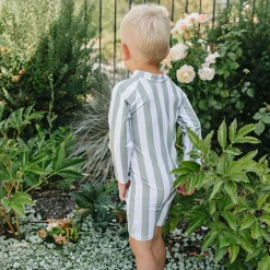 Sage Stripes Uv Sunsuit 2-5y