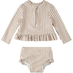 Striped 2 Piece Longue Sleeves Swimsuit 2-5y