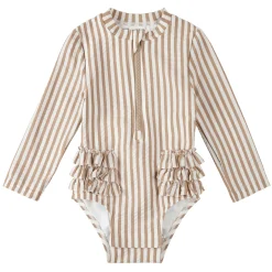 Striped Long Sleeve UV Swimsuit 2-6y