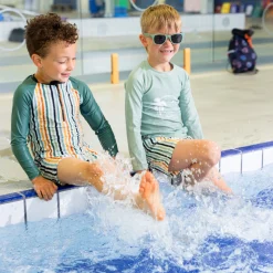 Striped Uv Ls 2pc Swimsuit 2-4