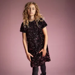 Velour Sequins Dress 7-14